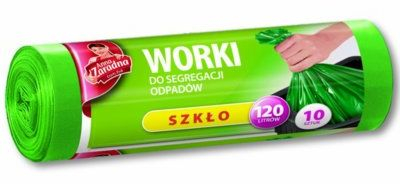 Qese plehrash Anna Zaradna LDPE, 120L, set me 10 copë, jeshile
