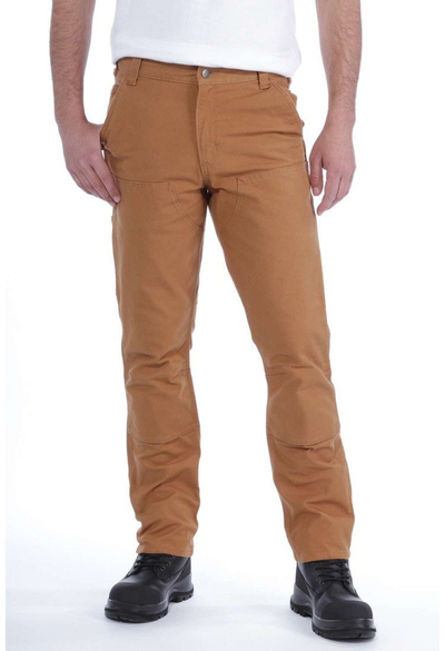 Pantallona pune Carhartt Rugged Flex Duck, Slim Tapered, double front, kafe Carhartt