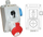 Kompleti i instalimit Spamel ZI03R111, prizë 16A 4P+2P+PE, IP44, i kuq