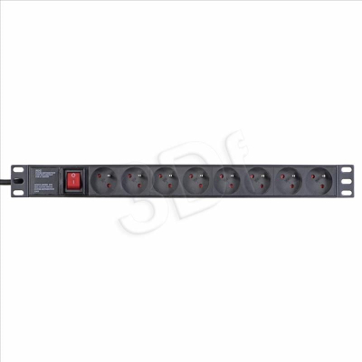 Електричен продолжен кабел Alantec PZ081U3M, 8 приклучоци, 3 m, црн