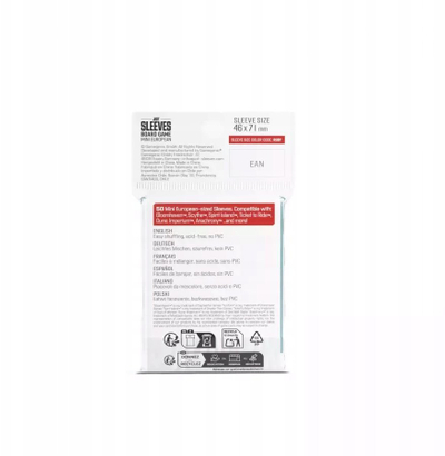 Mbështjellëse kartash Gamegenic Just Sleeves Mini European, 46 x 71 mm, 50 copë, të tejdukshme