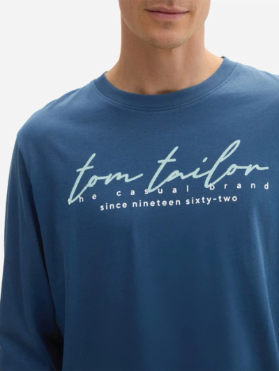 Bluzë me mëngë t’gjata për burra Tom Tailor 1043277-26779, pambuk, 2XL, blu