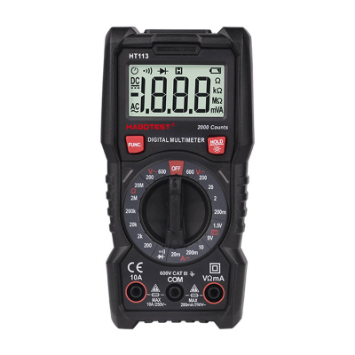 Multimetër dixhital Habotest HT113, 2000 numërime, 600V CAT III, i zi