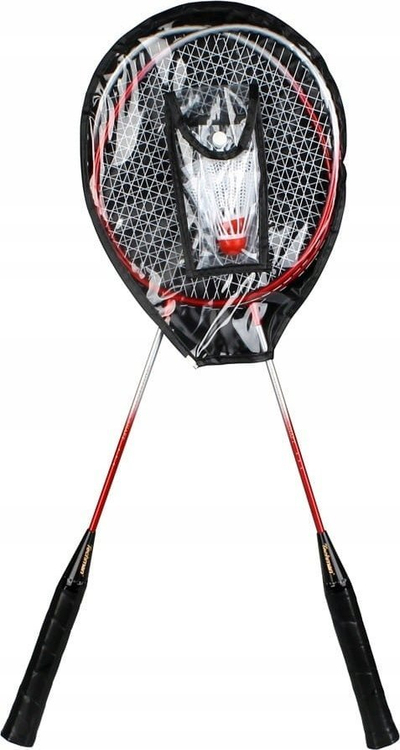 Set badminton Techman B2010 TB2010-N, 2 raketa alumini, 2 toptha, me ngjyrë të zezë