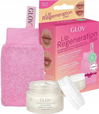 Set për buzë GLOV Lip Regeneration Duo, scrub për zhduk lëkurën e vdekur + maskë rigjeneruese 15ml, rozë