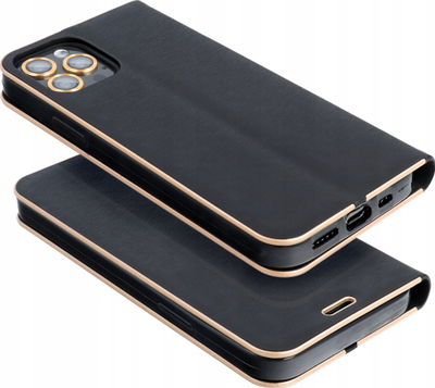 Калфa книга Vennus за Samsung Galaxy A34 5G, магнет, со држач, црн