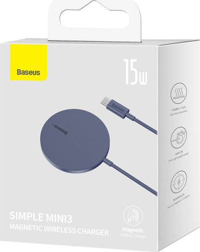 Karikues wireless magnetik Baseus, 15W, Qi Qi2, i bardhë