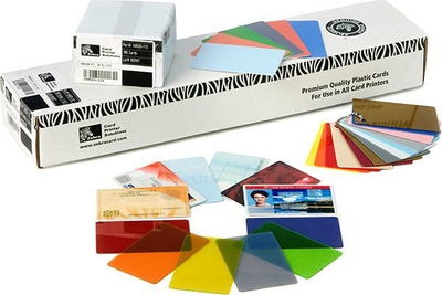 Kартички од пластика Zebra Premier PVC 10 Mil, ISO стандард, пакување 500 парчиња, бели