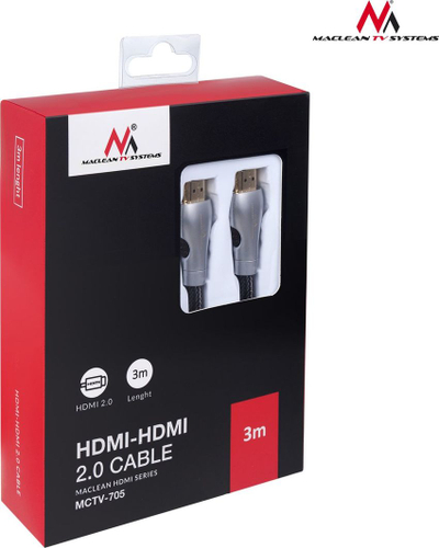Kabllo Maclean HDMI - HDMI, 2m, e argjend