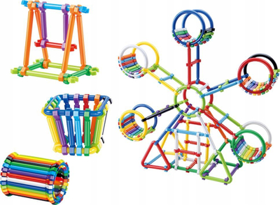 Lodër ndërtimi Little Geniuses Bricks Sticks, 869 copa, kuti plastike, shumëngjyrëshe