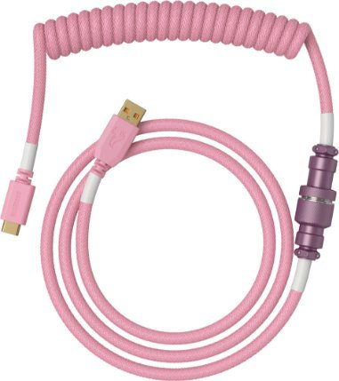 Kabllo USB Glorious GLO-CBL-COIL-PP, USB A në USB C, 1.36 m, rozë