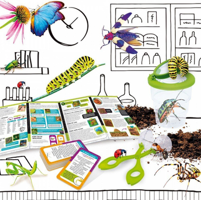 Set shkencor Lisciani Im a Genius Science of Insects, lojë me mësim për insekte, për kalamaj
