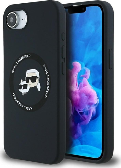 Футрола за телефон Karl Lagerfeld KLHMPSE4SKCHTCK, iPhone 16e 6.1", течен силикон, MagSafe, црна