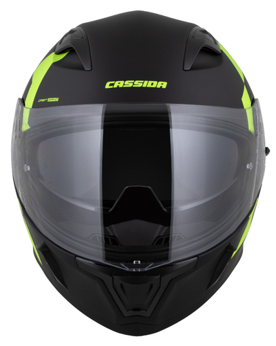 Helmetë moto Cassida Orbit Grind, integrale, ECE 22.06, e zezë matt verdhë fluo