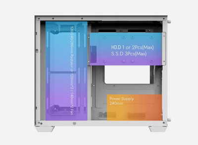 Kuti kompjuteri Darkflash C285MP, mATX ITX, xham i temperuar, e bardhë