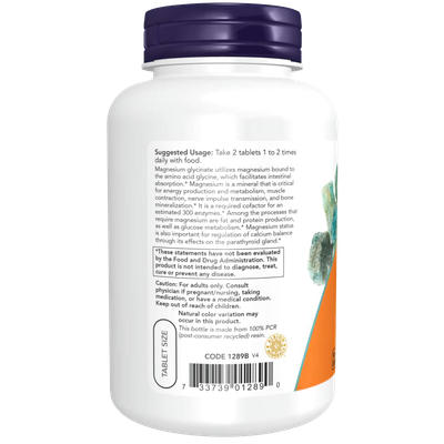 Magnesium Glycinate 2000 mg NOW Foods, 180 tableta