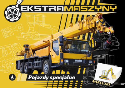 Libër aktiviteti Ekstra Maszyny Pojazdy Specjalne, vizatime për ngjyrosje, ngjitëse, shumëngjyrësh