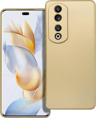 Futrollë metalike për Honor 90 Pro 5G, TPU, me mikrofibër, ngjyrë ari