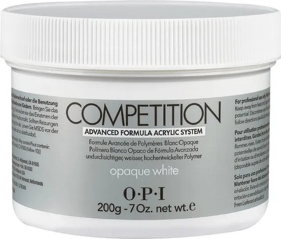 Pluhur akrilik për thonj OPI Competition, 200g, mat, i bardhë