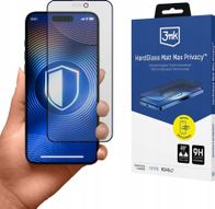 Xham mbrojtës 3MK HardGlass Matt Max Privacy për iPhone 15 16, mat, privatësi