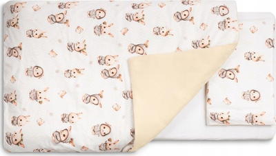 Set shtrati për kalamaj Beige Bunnies, 2 copë, 100x135 cm, bezhë