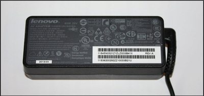 Adapter karikues Lenovo AC 65W, lidhje rrethore, i zi