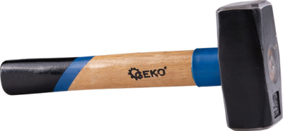 Çekiç shtrimi Geko 1500g, kapak gome, dorezë druri, i zi