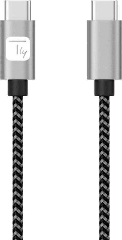 Kabllo USB Techly ICOC MU2CC-020-AL, USB-C me USB-C, 0.5m, 3A, gri me të zezë