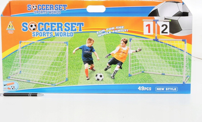 Set futbolli Adar Football Game, dy porta palosëse, top me pompë