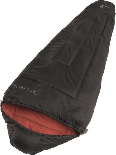 Çantë gjumi Easy Camp Nebula XL, mummy, për kamping e hiking, e zezë me të kuqe