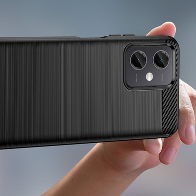 Kapak karboni për Xiaomi Poco X5 5G / Redmi Note 12 5G, TPU i butë, mbron nga goditjet, i zi