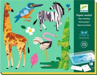 Set kreativ Djeco Paper Marbling, për me bo mermer në letër, shumëngjyrësh