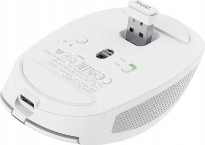 Maus Trust Ozaa, wireless, USB, i bardhë