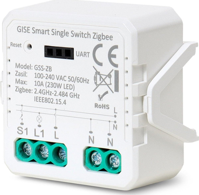 Rele inteligjente GISE Tuya, 100W, ZigBee WiFi, e bardhë