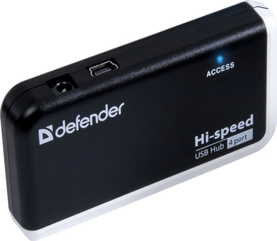 HUB USB Defender Quadro Infix 83504, 4 porta, USB 2.0, i zi me të bardhë