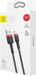 Kabllo Baseus USB Kevlar USB Lightning iPhone, 2.4A, 1m, e kuqe