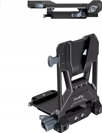 Mbajtëse baterie SmallRig V-Mount, pllakë montimi rrotulluese, metalike, e zezë