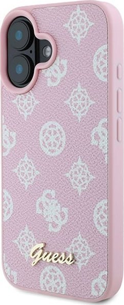 Kllëf telefoni Guess GUHMP16MPGPYSP Peony Script për iPhone 16 Plus 6.7", me MagSafe, rozë