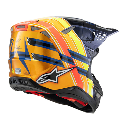 Helmetë motocross Alpinestars Supertech S-M10 TLD Edition 25, L, blu e errët portokalli e verdhë