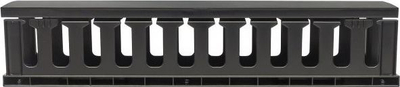 Organizues kabllosh Techly 2U për raft 19" rack, me kapak, i zi