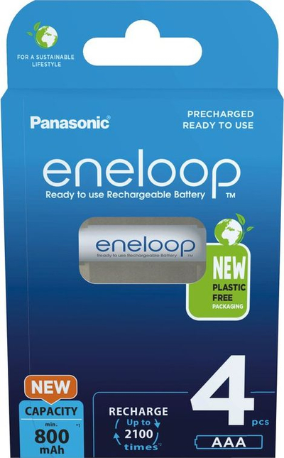 Bateri të rikarikueshme Panasonic Eneloop AAA R03, 800mAh, 4 copë