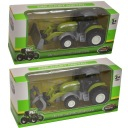Lodër traktor Farm Truck, metal die cast, me kovë përpara, jeshil gri