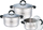 Set tenxhere BOLLIRE Parma BR-4002, 6 copë, inoks, argjendtë