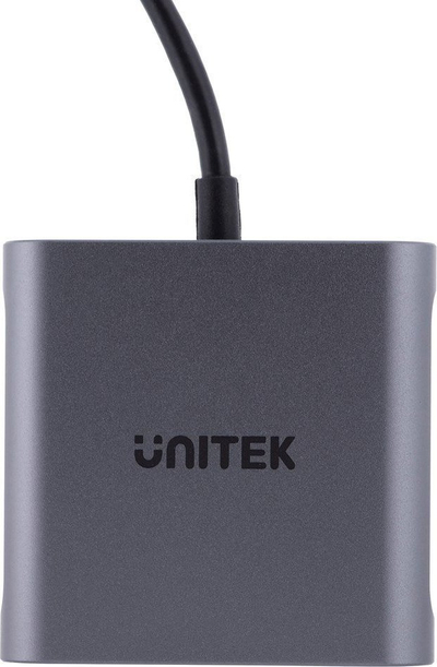 Adapter USB Unitek V1404B, USB C në 2x HDMI, 4K 60Hz, gri hapësinor