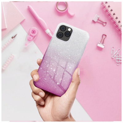 Mbulesë telefoni OEM SHINING për iPhone 17, transparente, rozë