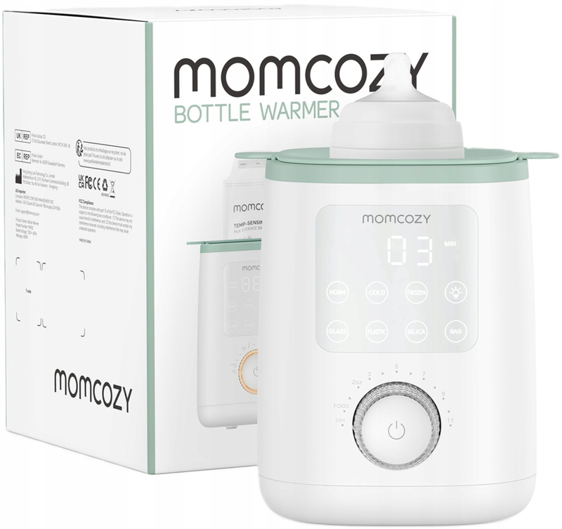 Ngrohës biberoni Momcozy MW02, ekran dixhital, për qumësht foshnje, i bardhë