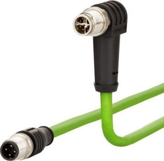 Кабел мрежен Metz Connect 142M2X1B020, M12 CAT 6a S/FTP, 2 m, зелен