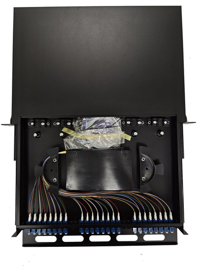 Panel rrëshqitës fibër optike Lanview, për rack, i zi