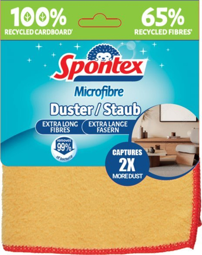 Leckë pluhuri Spontex Microfibre Duster, mikrofibër, ekstra e butë, e verdhë