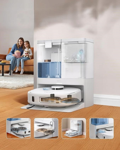 Robot fshesë Eufy X10 Pro Omni, thithje e fortë, stacion automatik, i bardhë